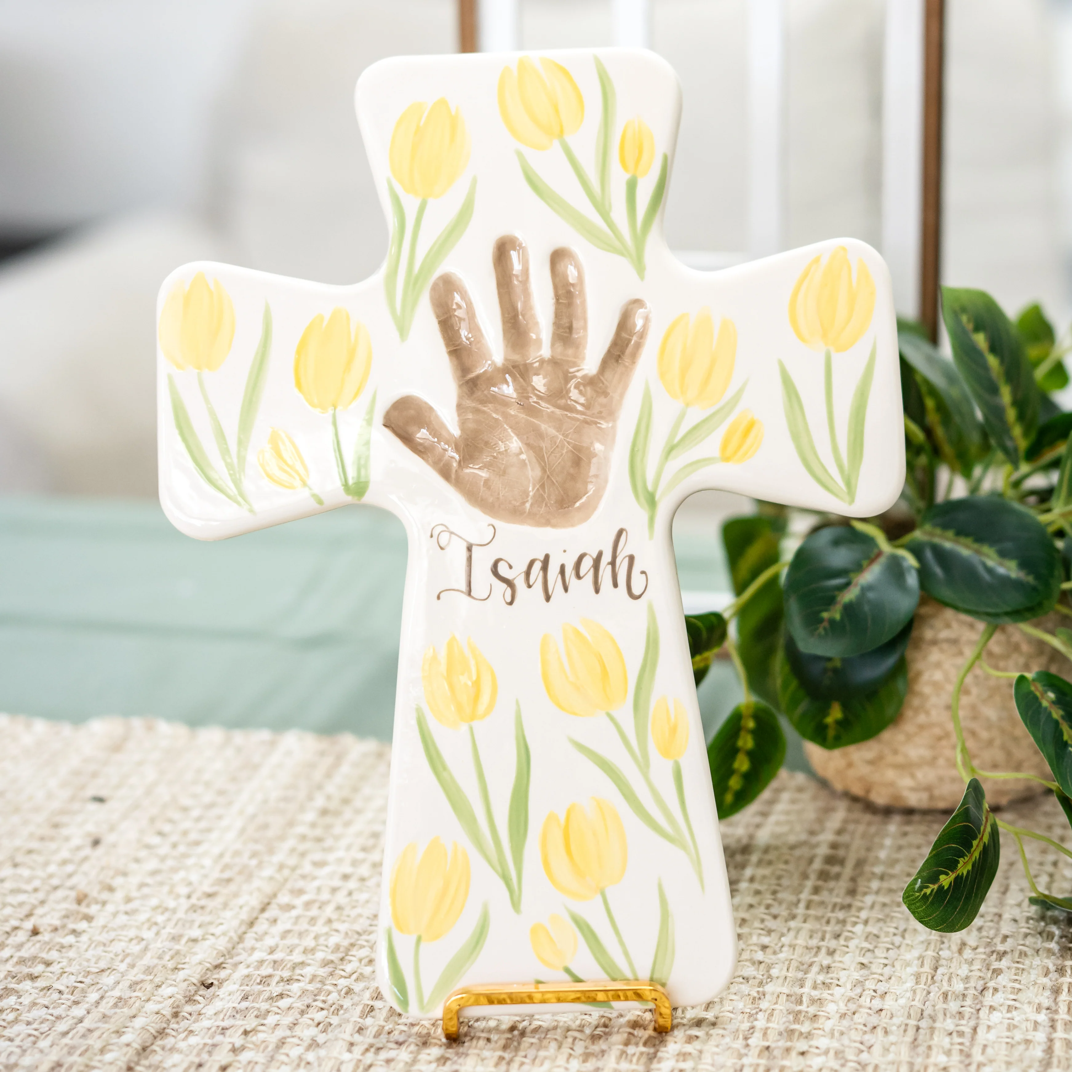 Tulip Clay Cross Plaque