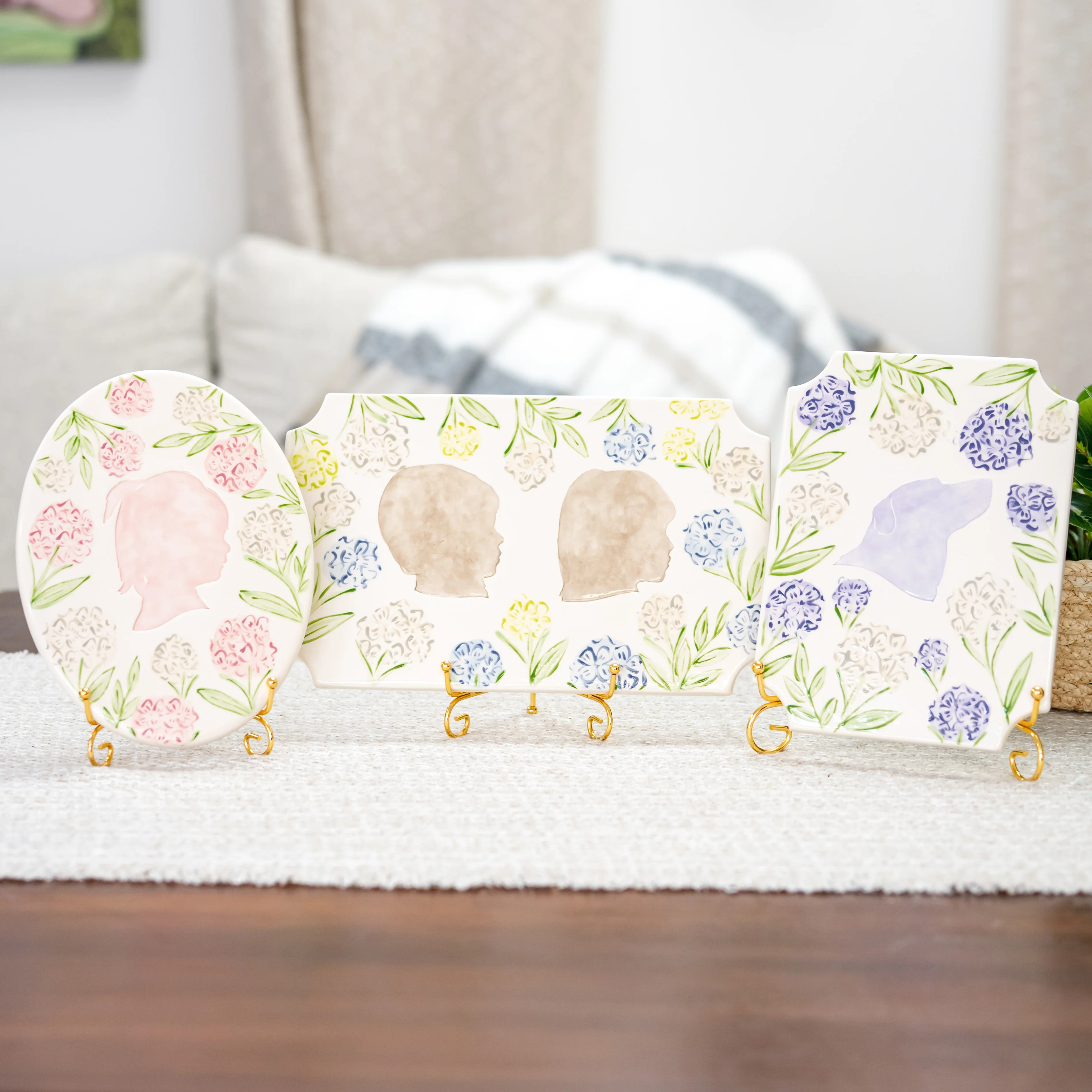 Sadie's Hydrangea Clay Silhouette Plaque