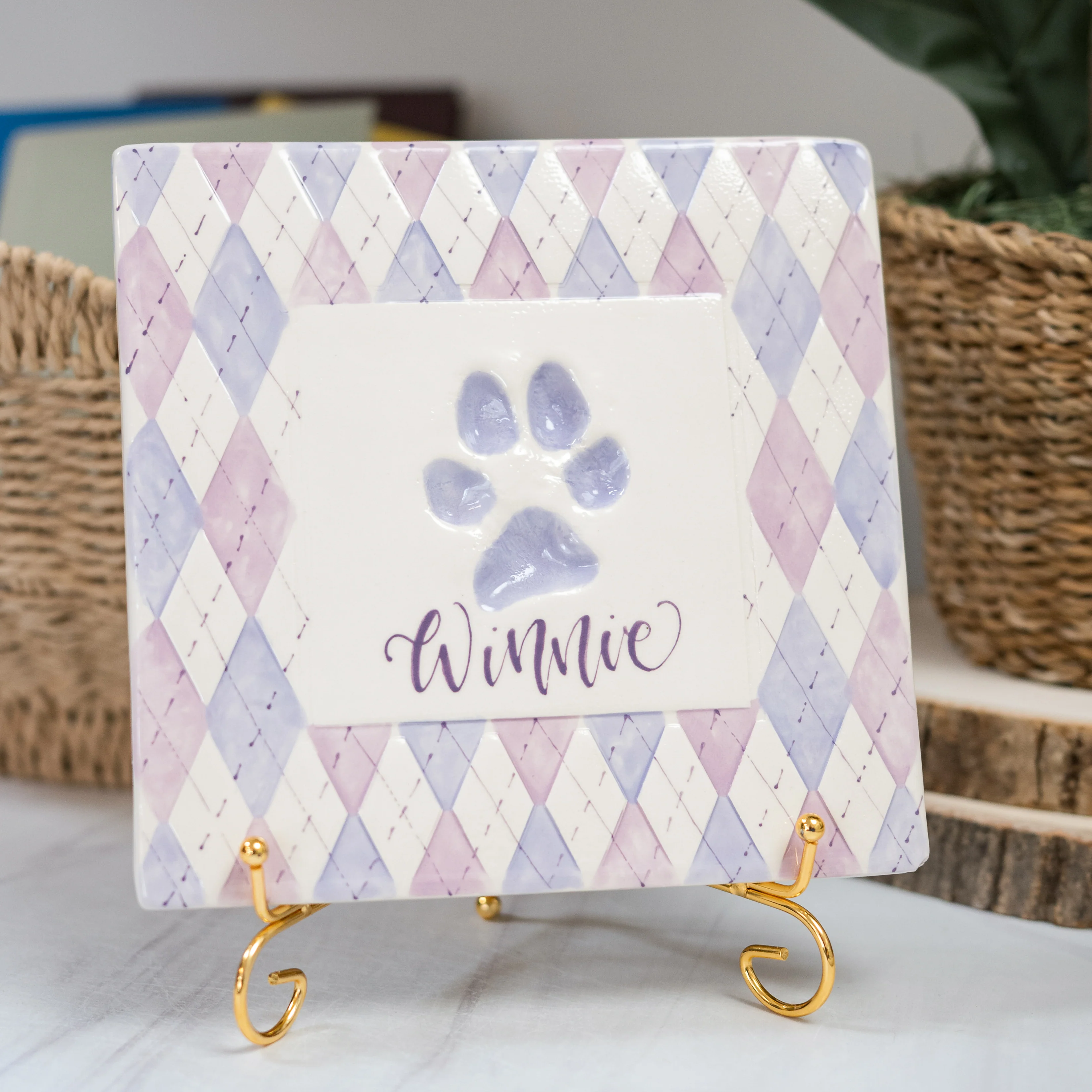 Argyle Embossed Clay Plaque