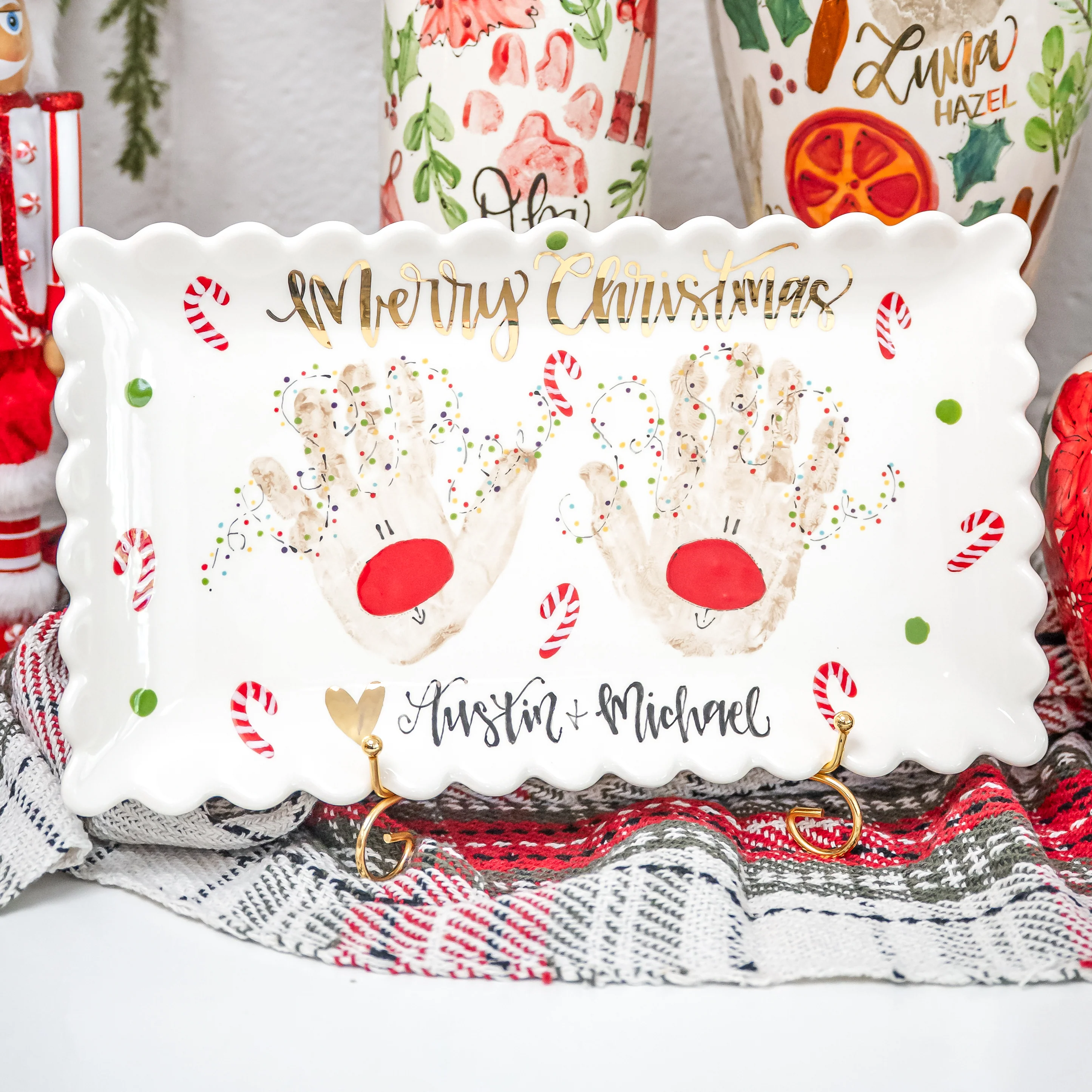 Christmas Buddies Wide Platter