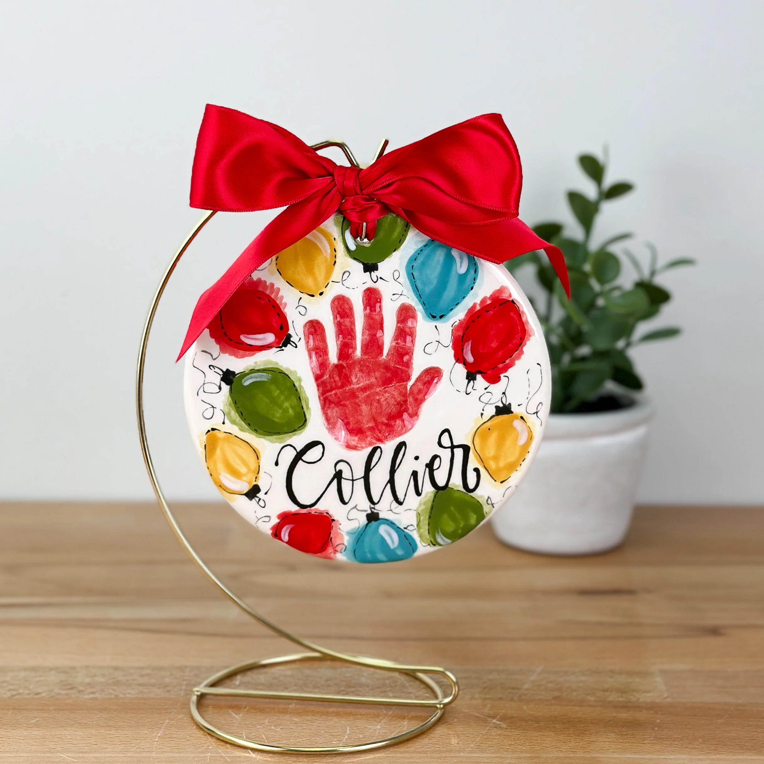 Christmas Lights 6 Clay Ornament