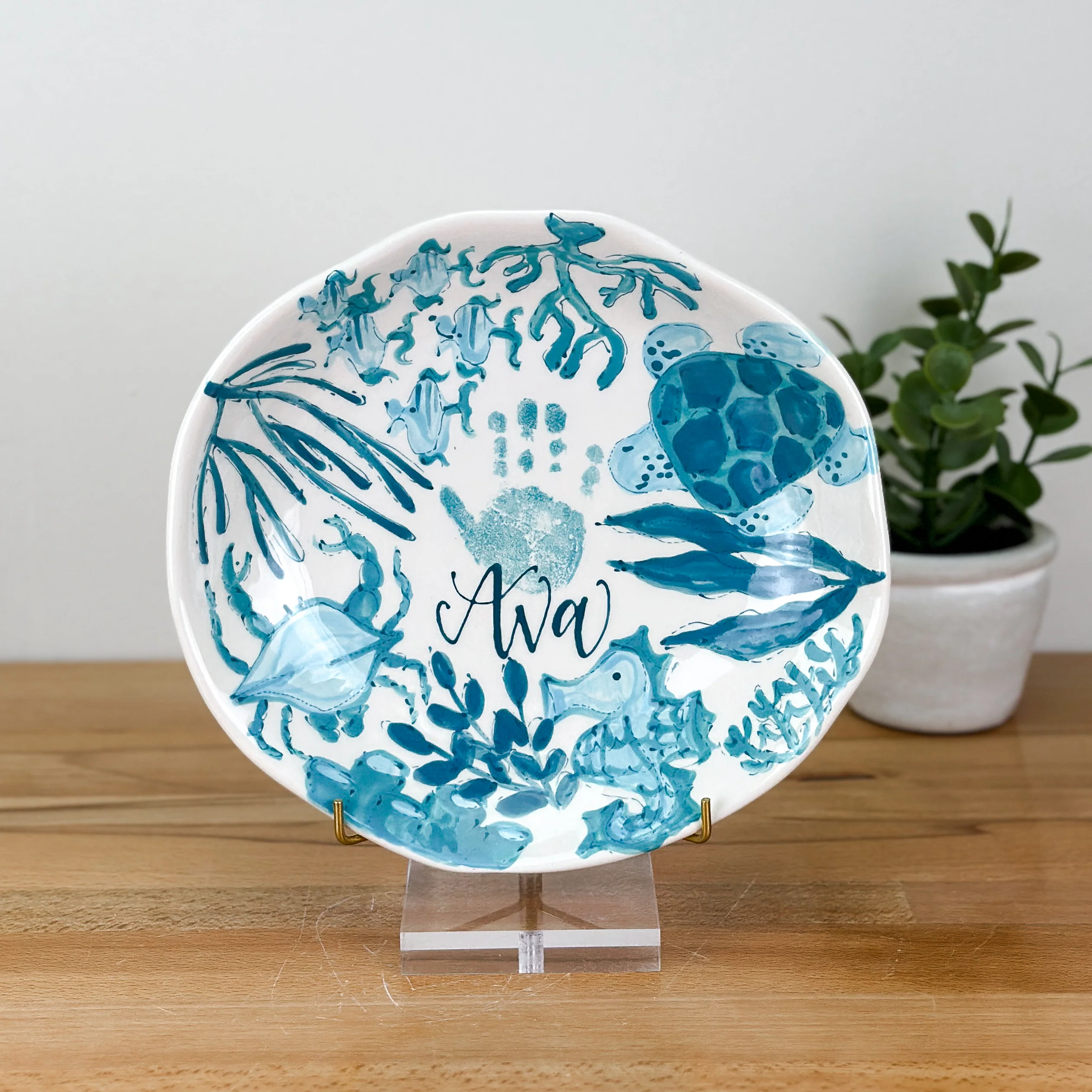 Beachy Chinoiserie Dish