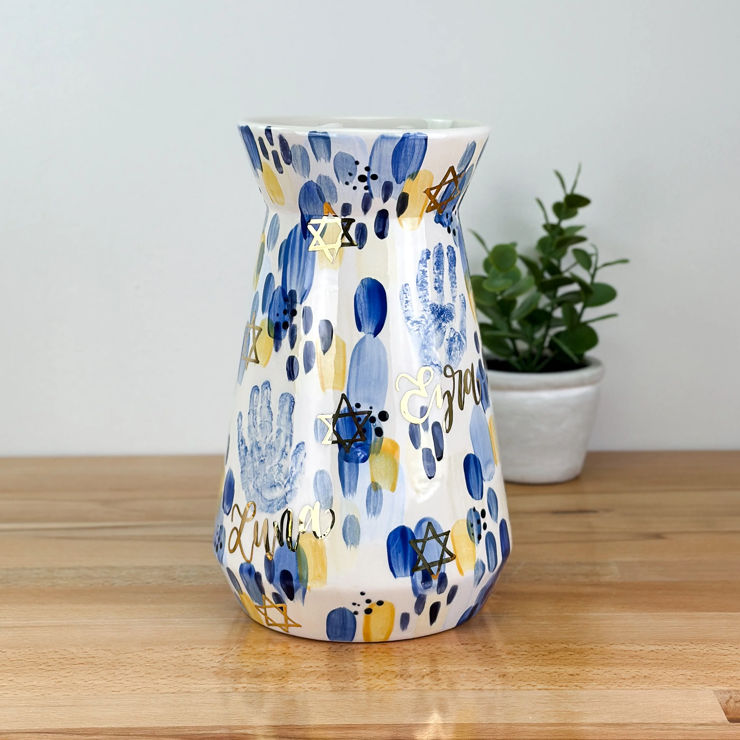 Hanukkah Brushstrokes Vase