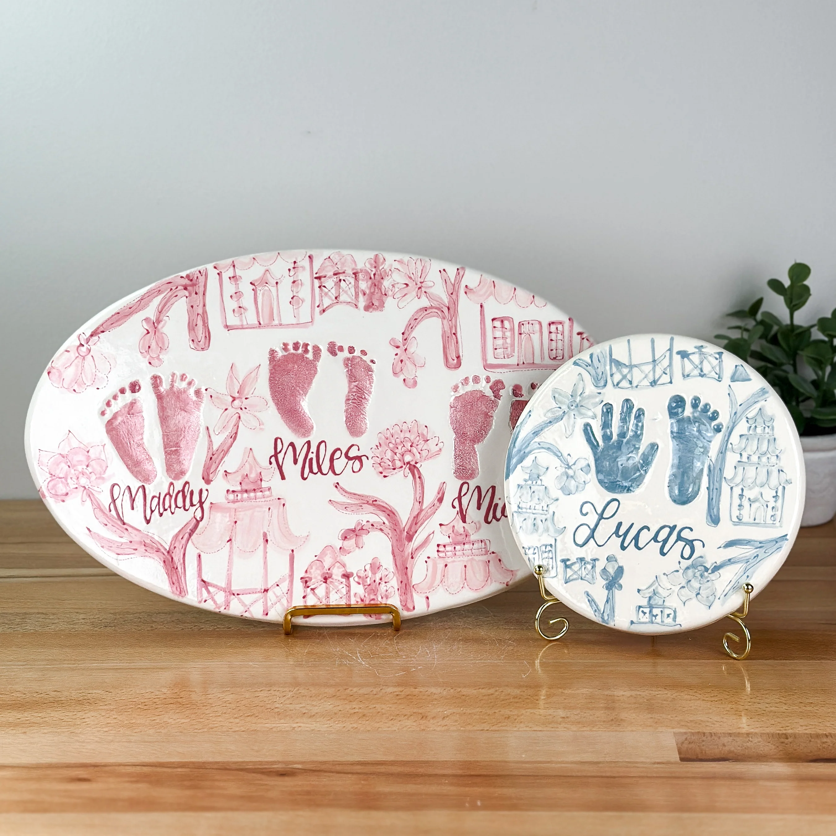 Classic Chinoiserie Clay Plaque