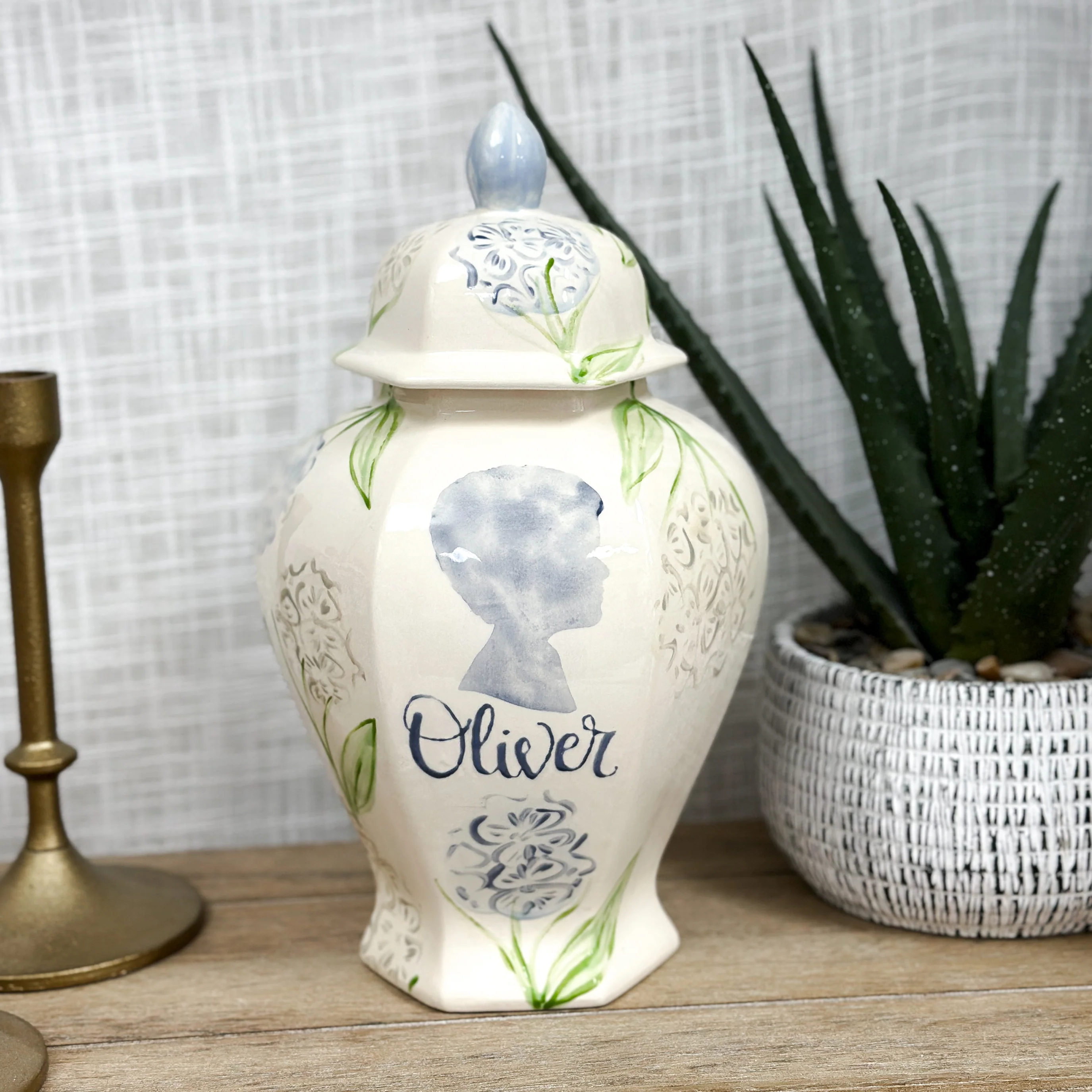 Sadie's Hydrangeas Silhouette Keehln Ginger Jar