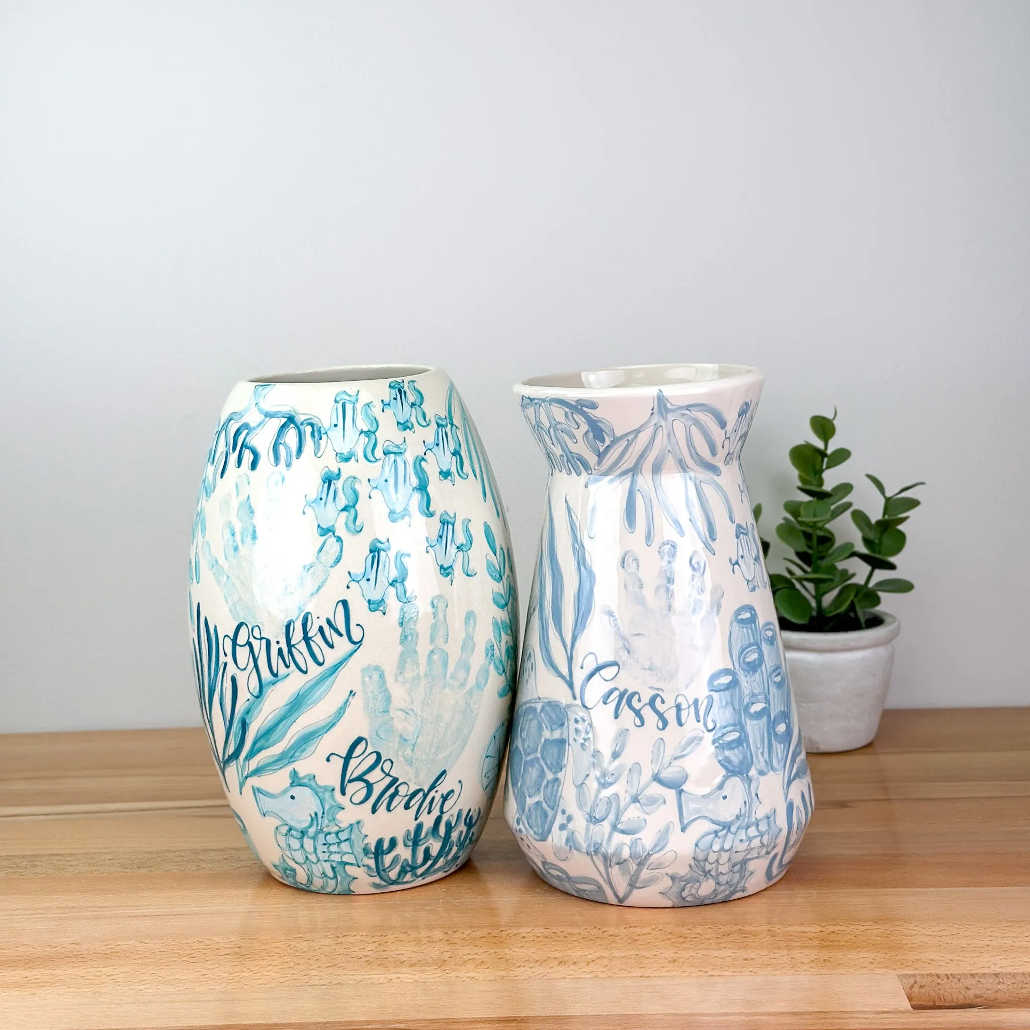 Beachy Chinoiserie Vase