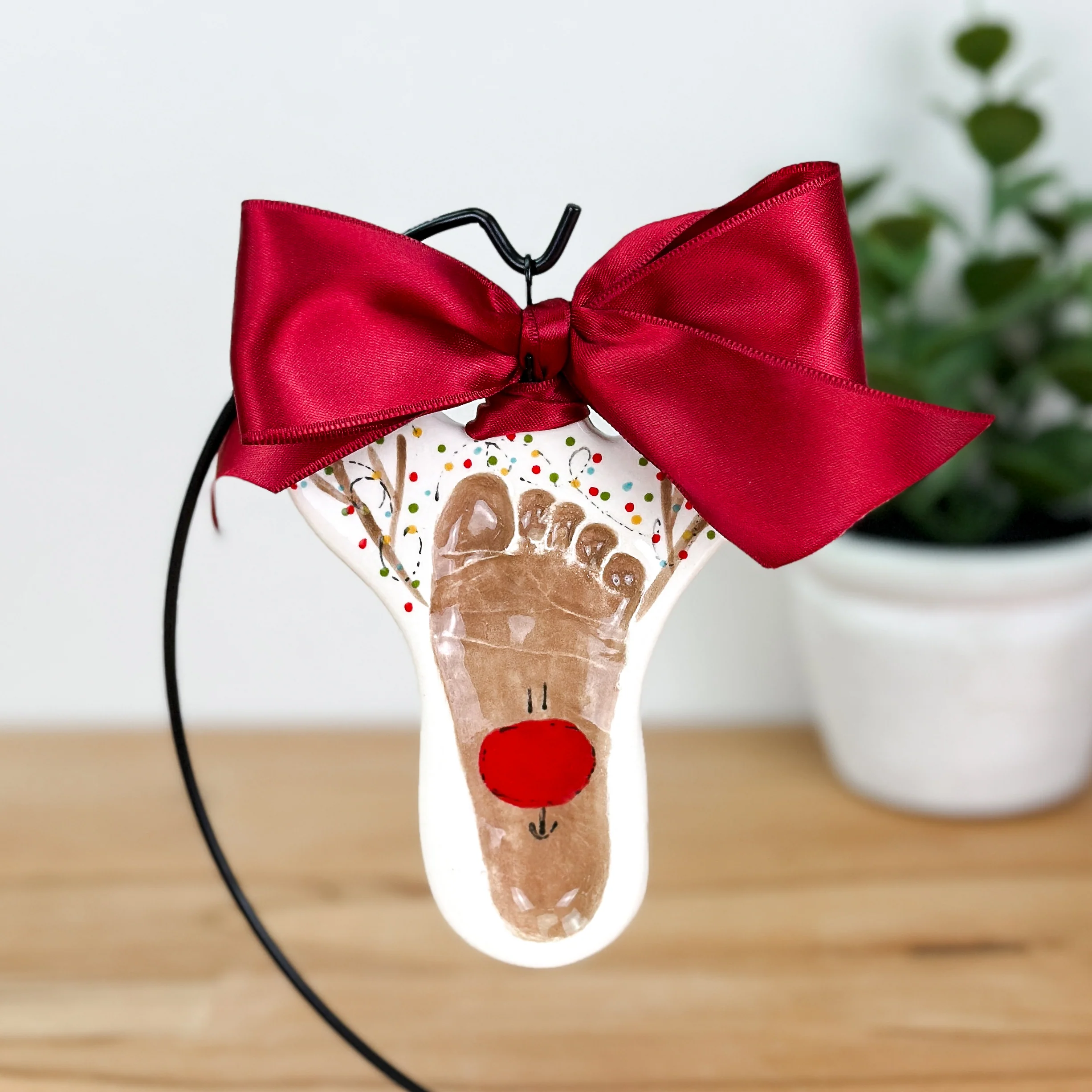 Reindeer Clay Ornament