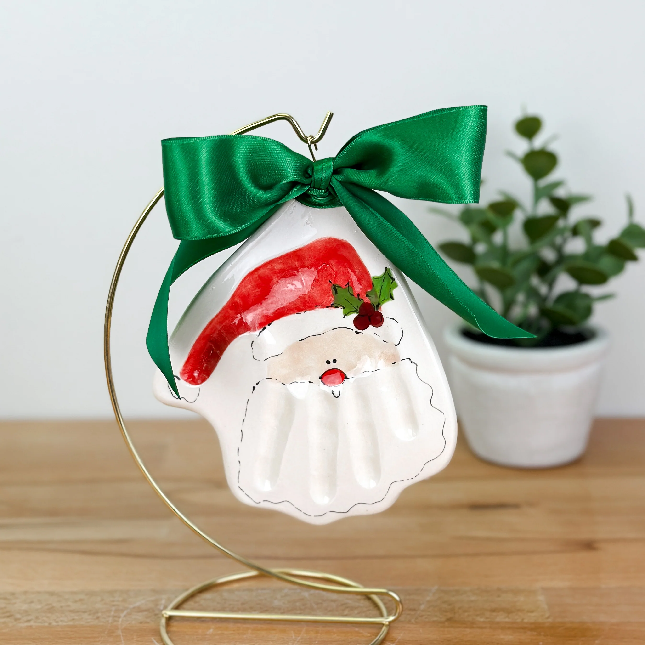 Santa Clay Ornament