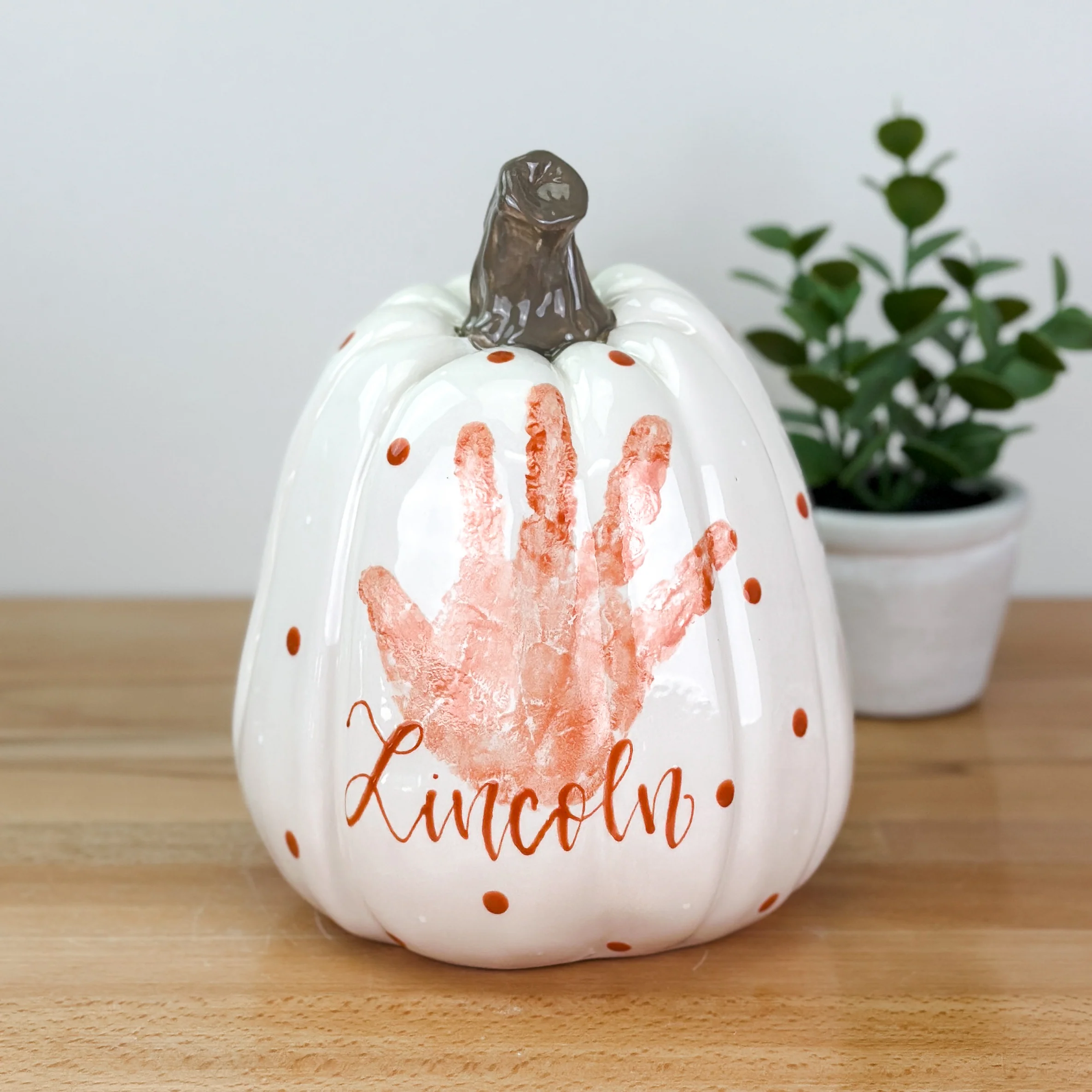 Polka Dot Tall Pumpkin