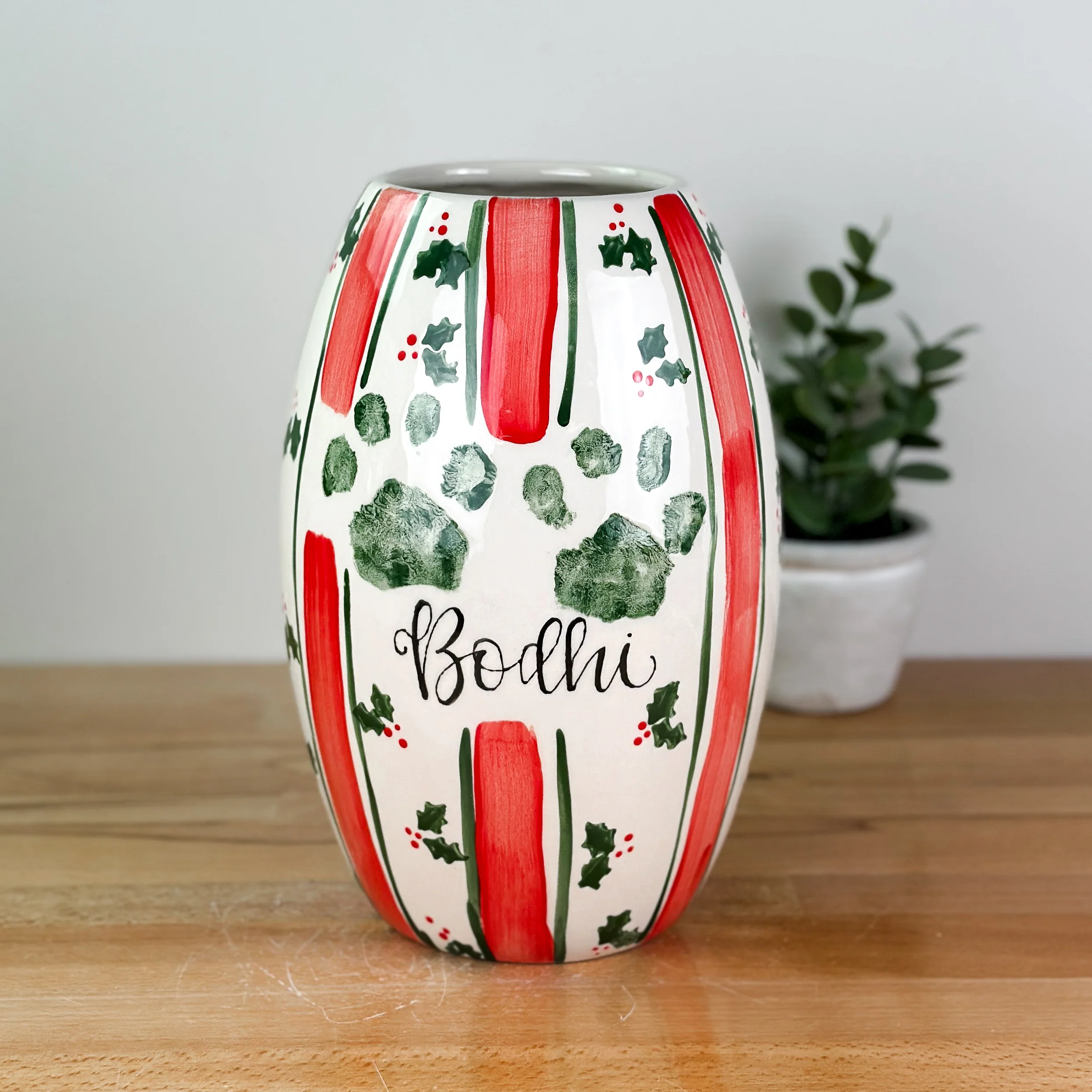Christmas Stripes Vase