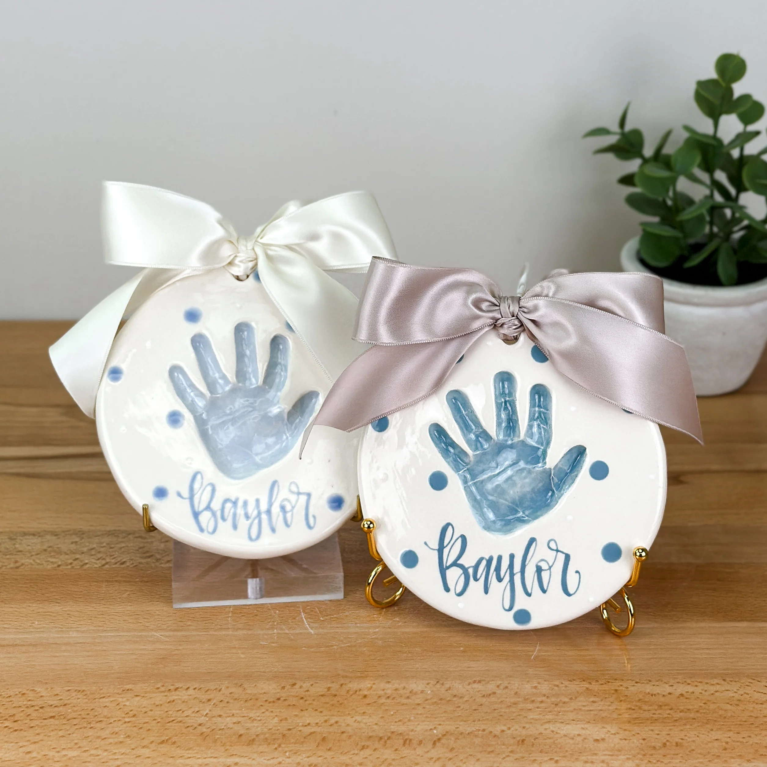 Polka Dot 6 Clay Ornament