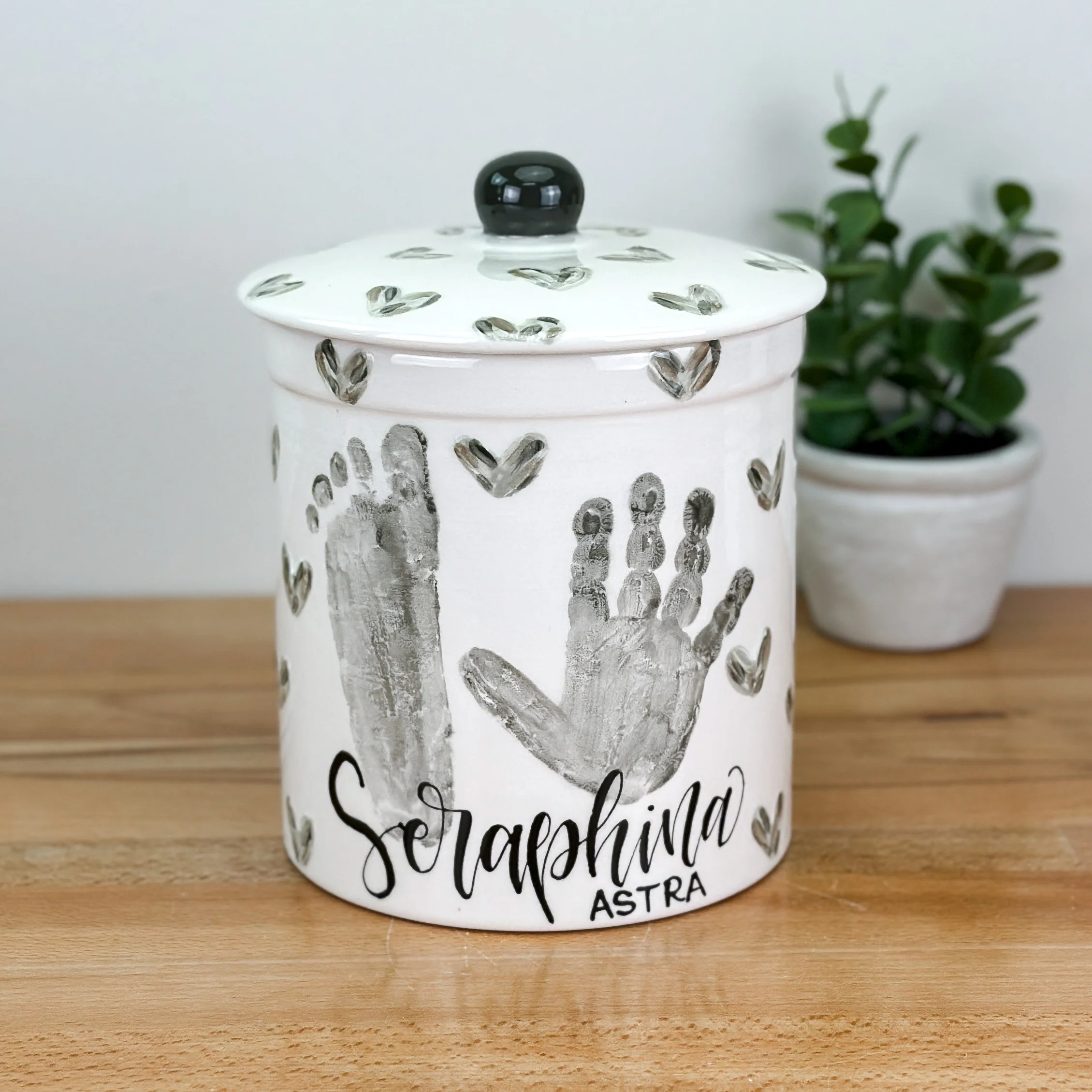 Textured Hearts Petite Canister