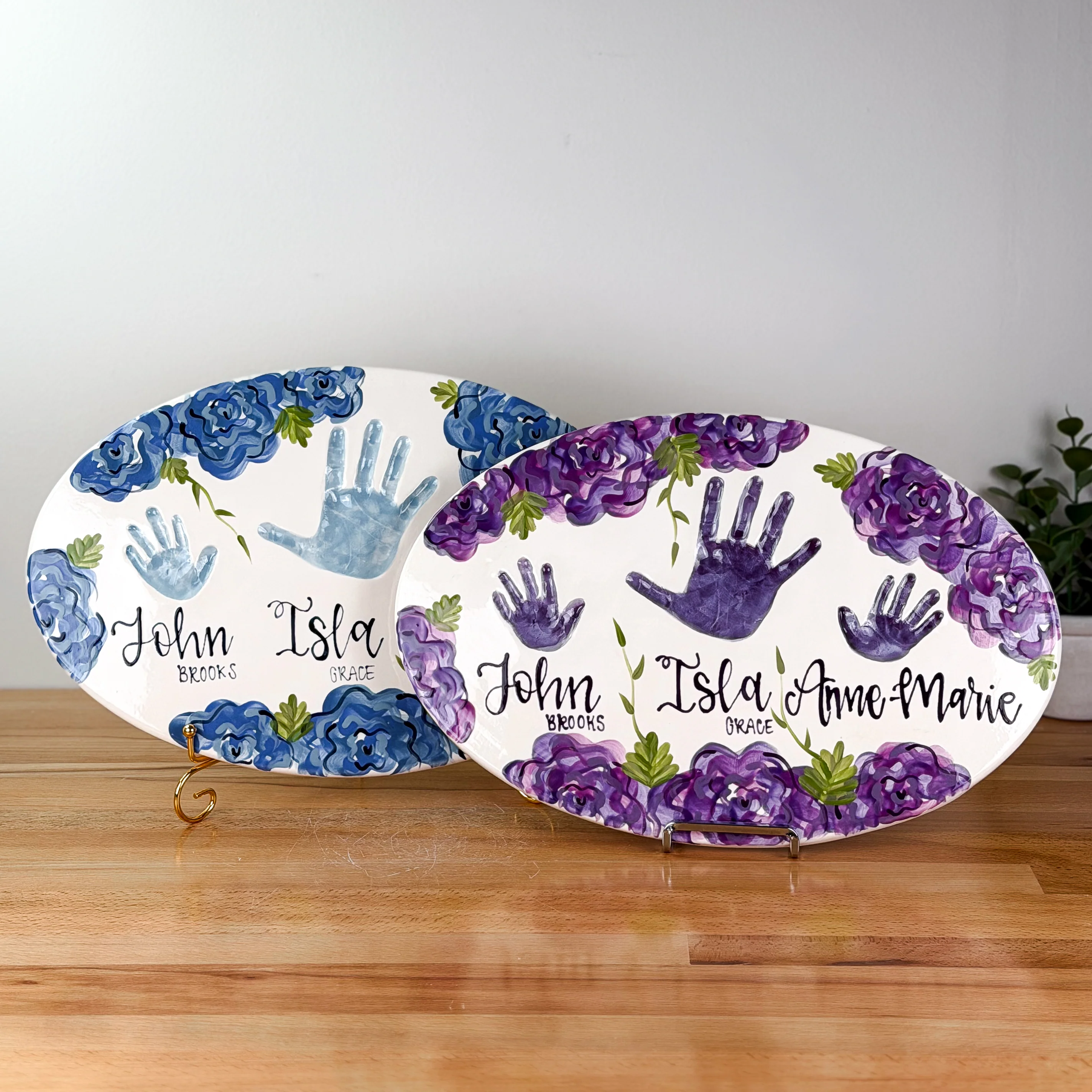 Elegant Flowers Clay Plaque