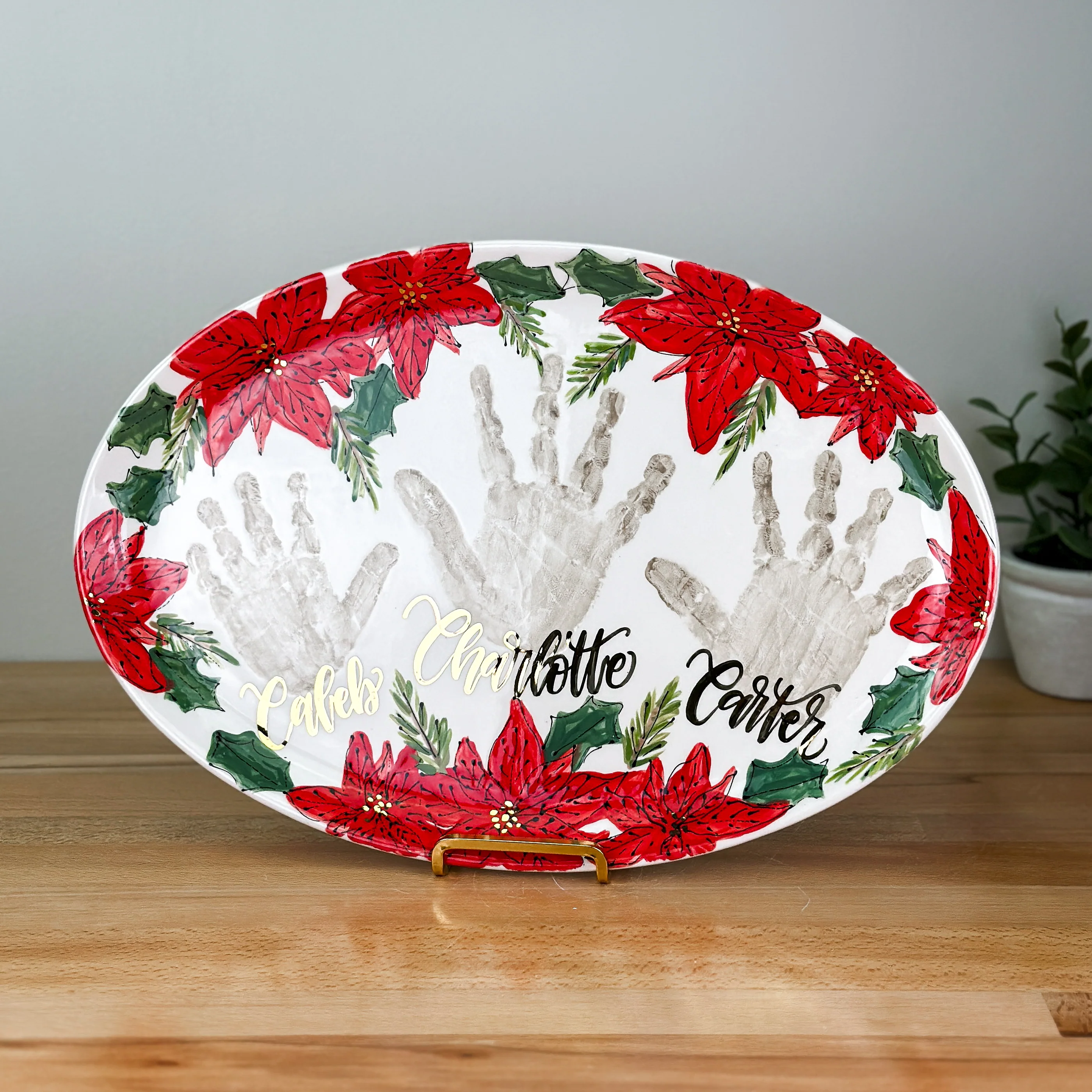 Poinsettia Wide Platter