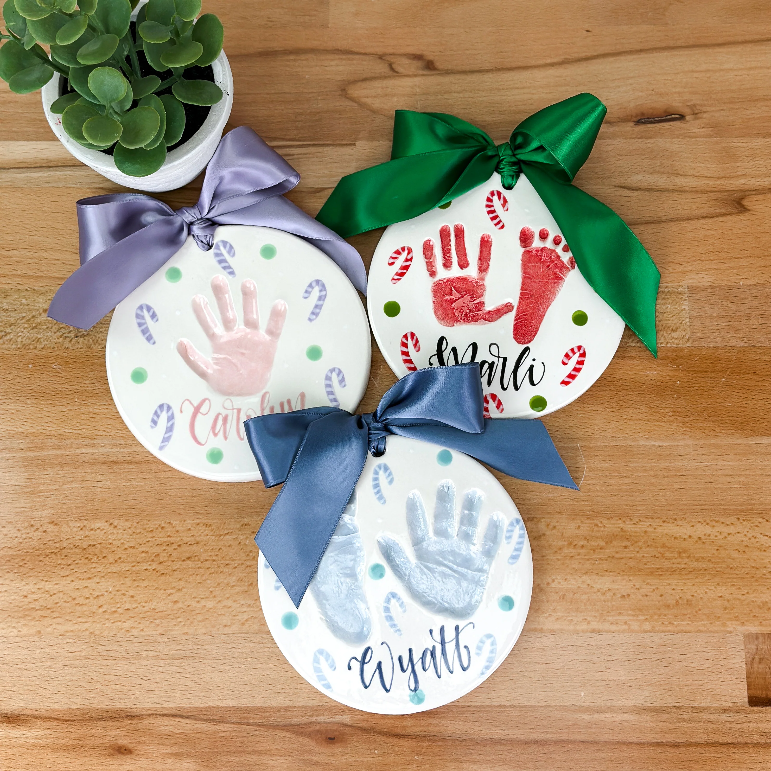 Candy Cane 6 Clay Ornament