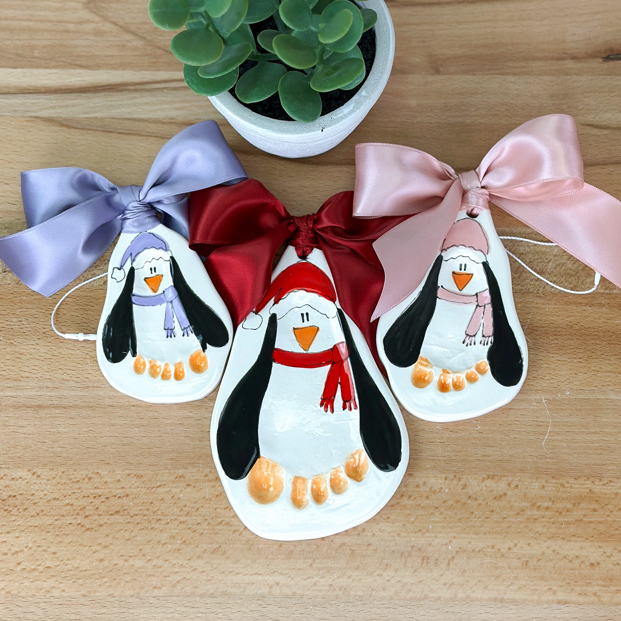 Penguin Clay Ornament