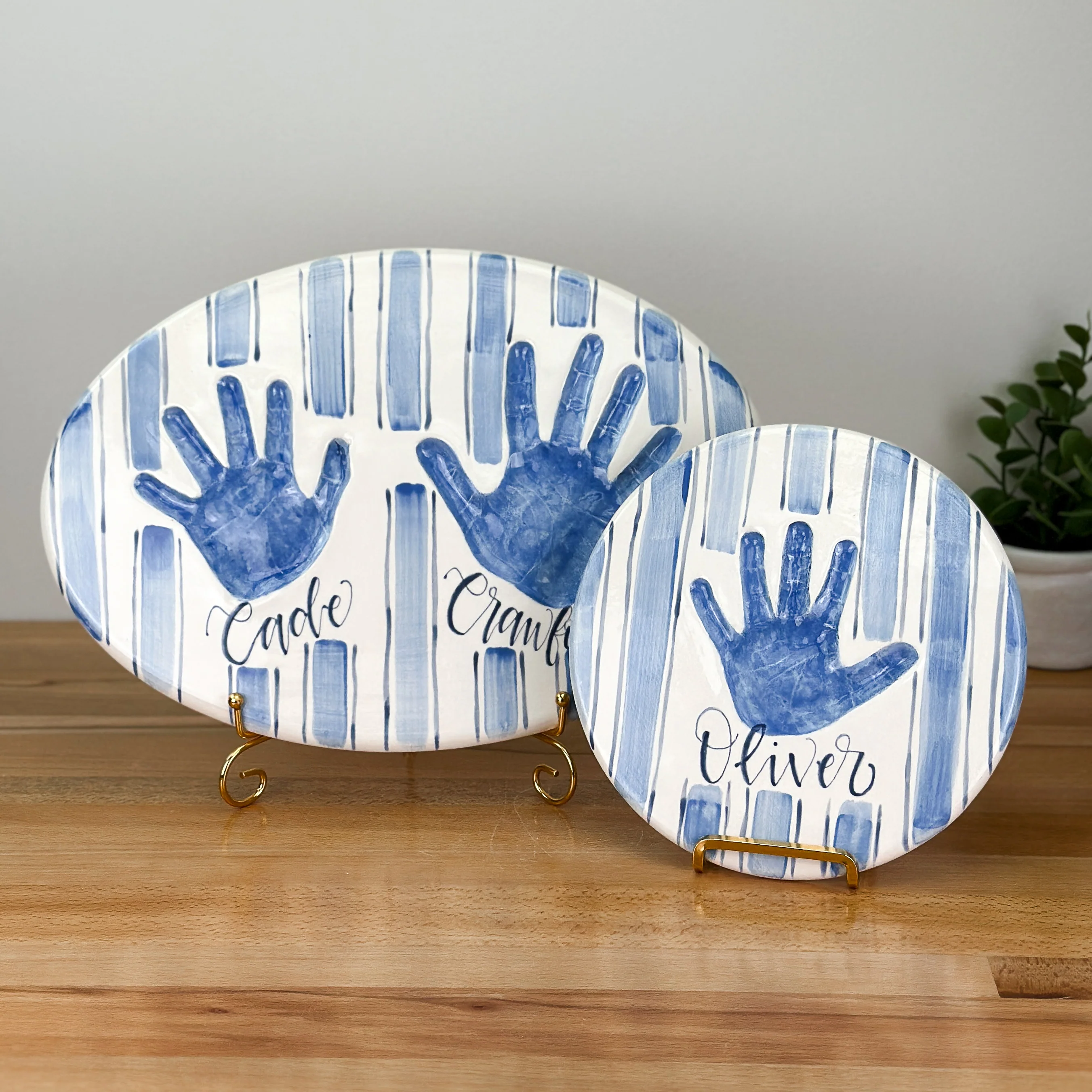 Stripes Clay Plaque