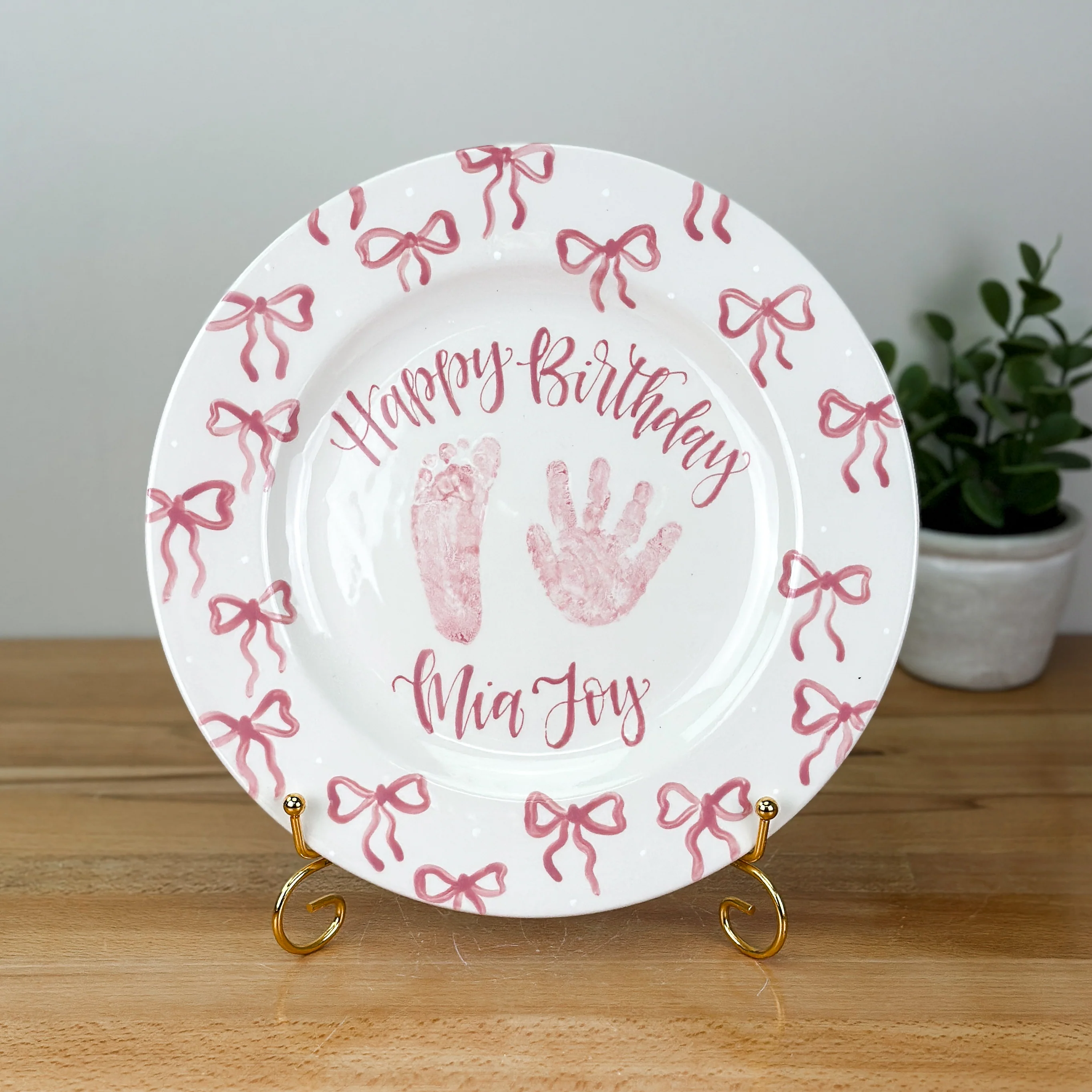Little Bows Birthday Cake Plate