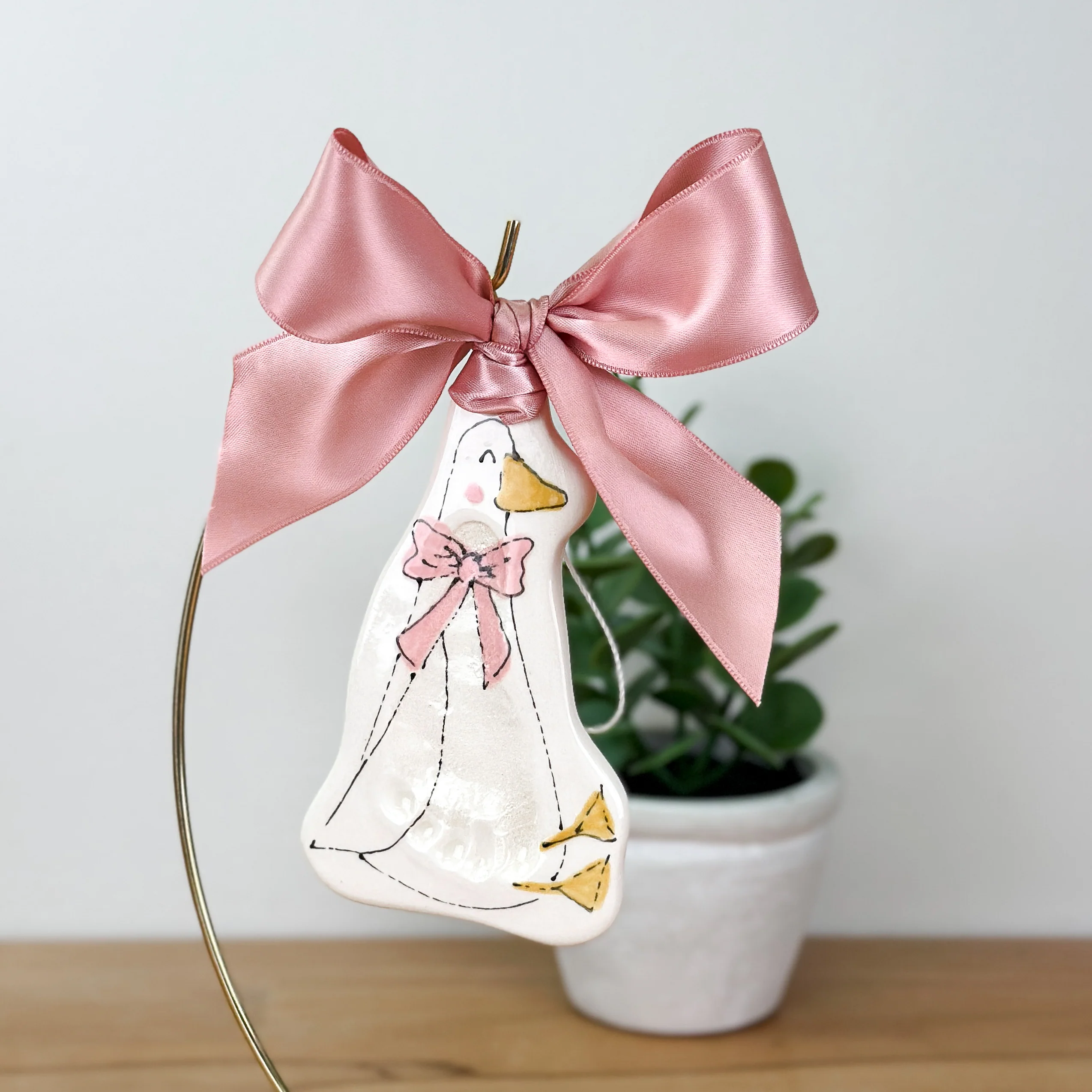 Silly Goose Clay Ornament