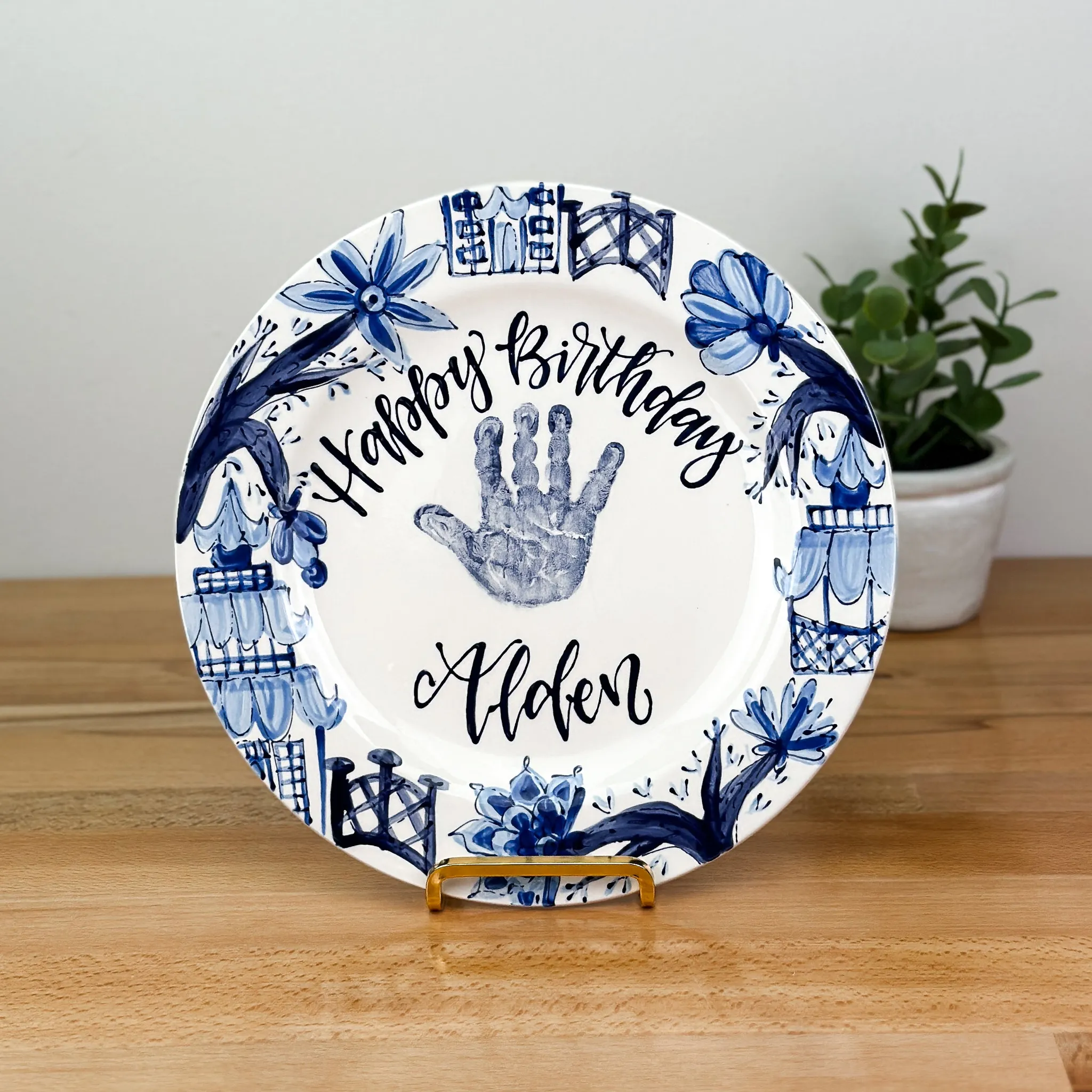 Classic Chinoiserie Birthday Cake Plate