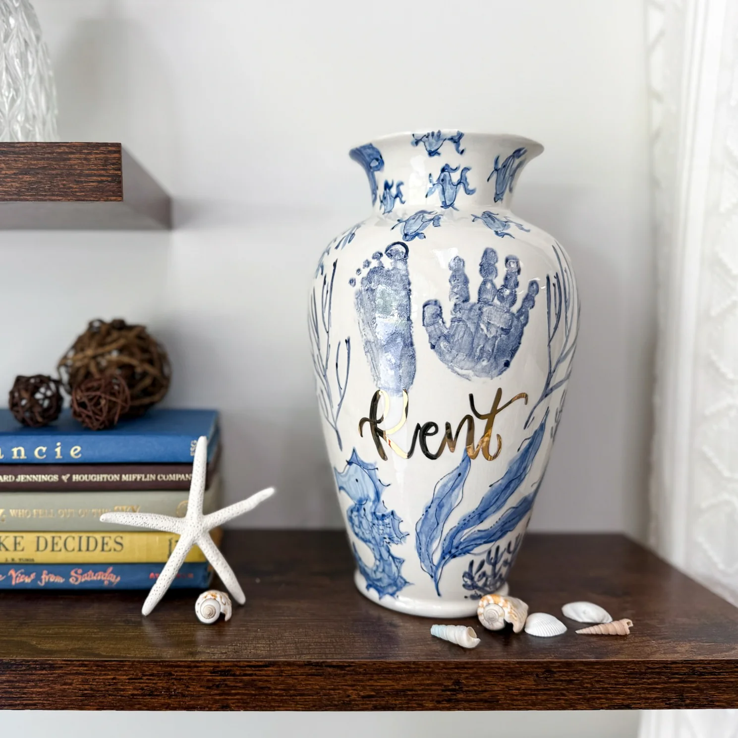 Beachy Chinoiserie XL Vase