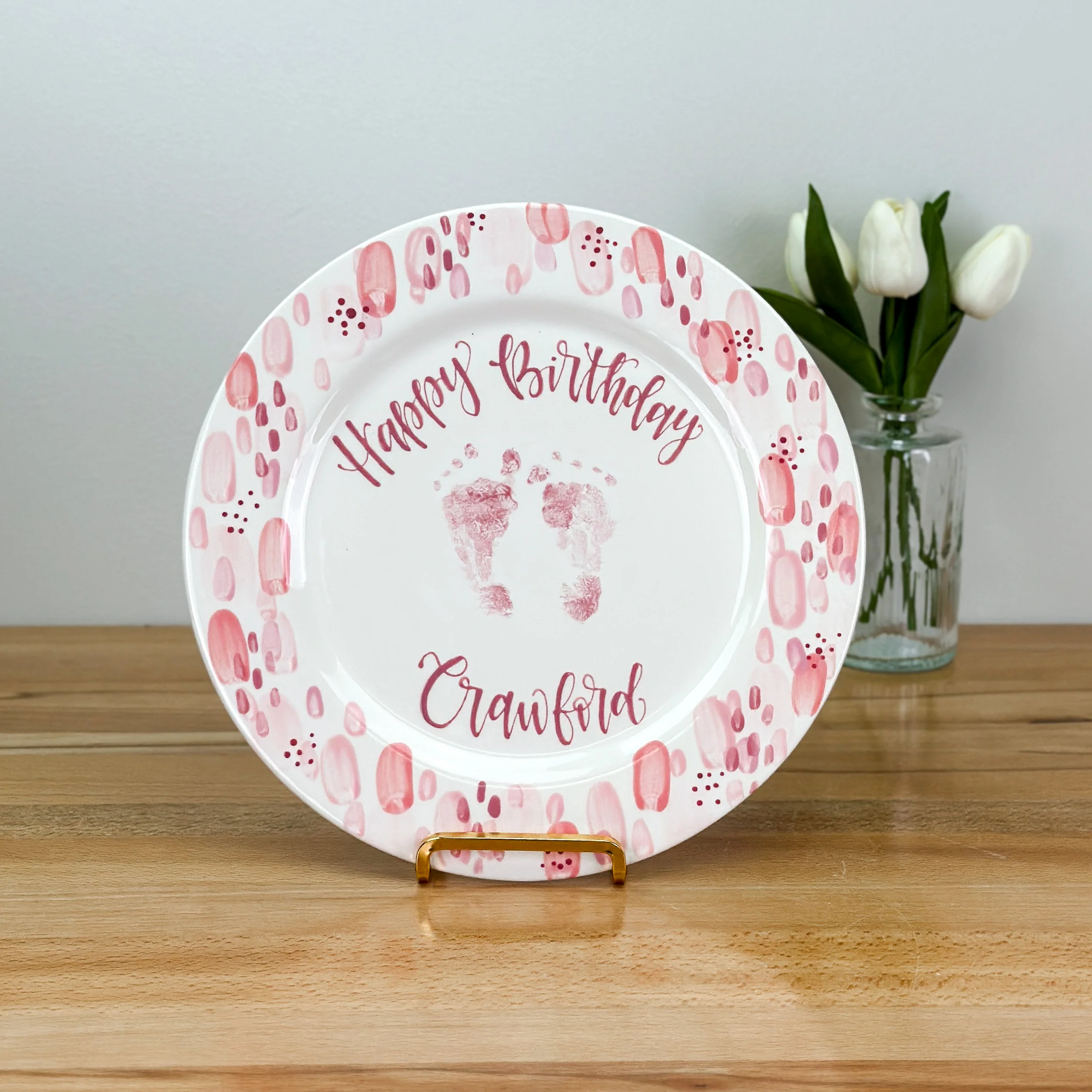 Brushstrokes Birthday Cake Plate