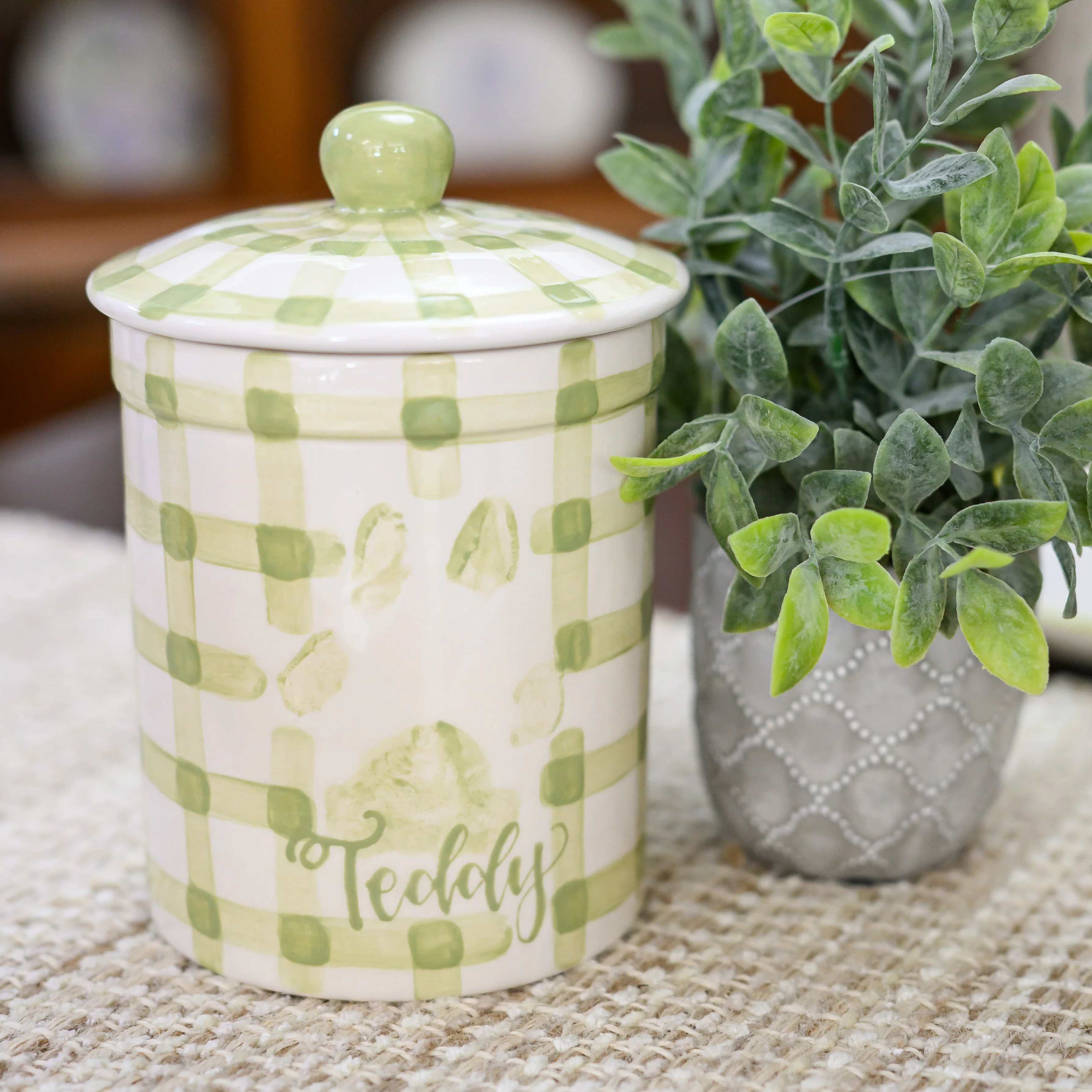 Gingham Treat Jar