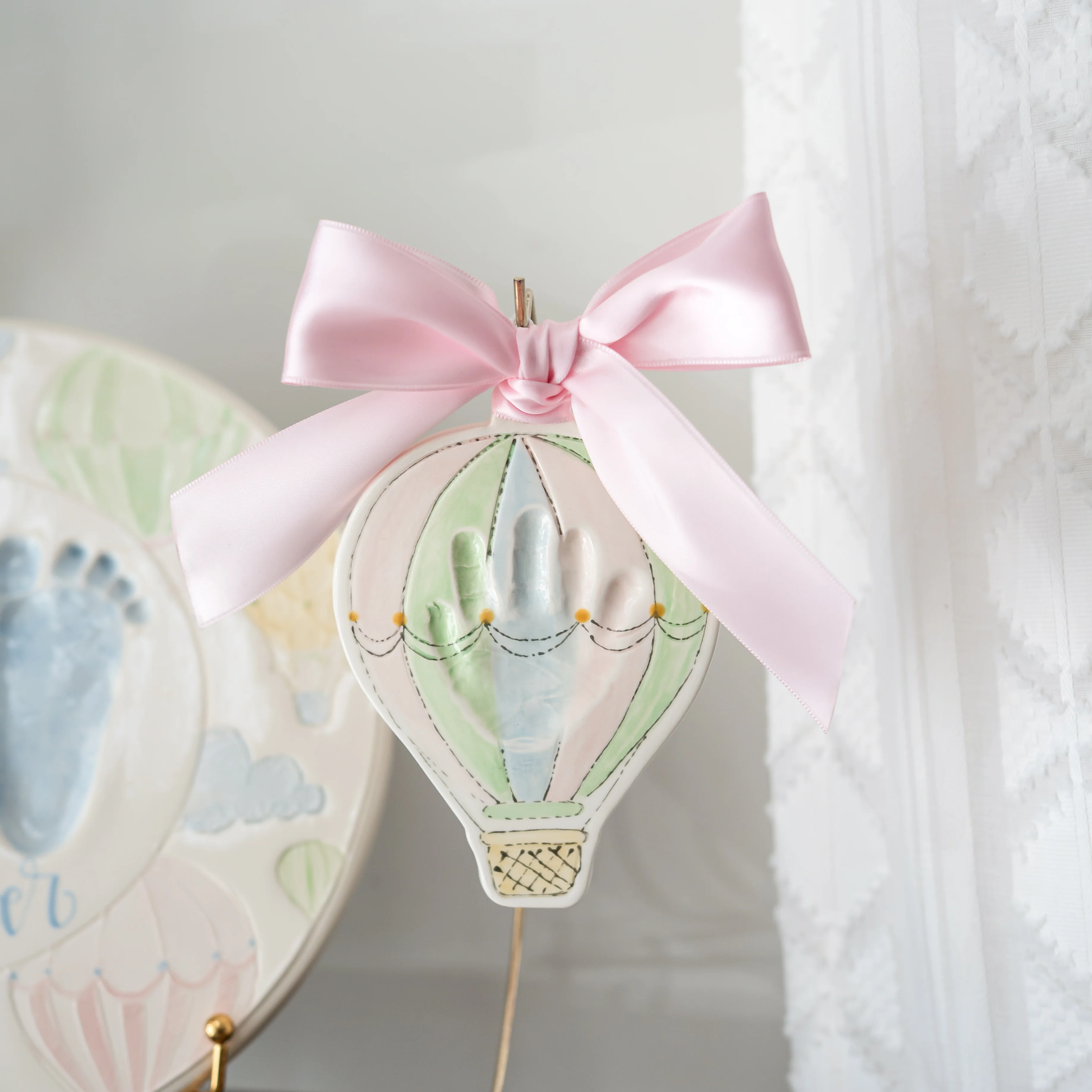 Hot Air Balloon Clay Ornament