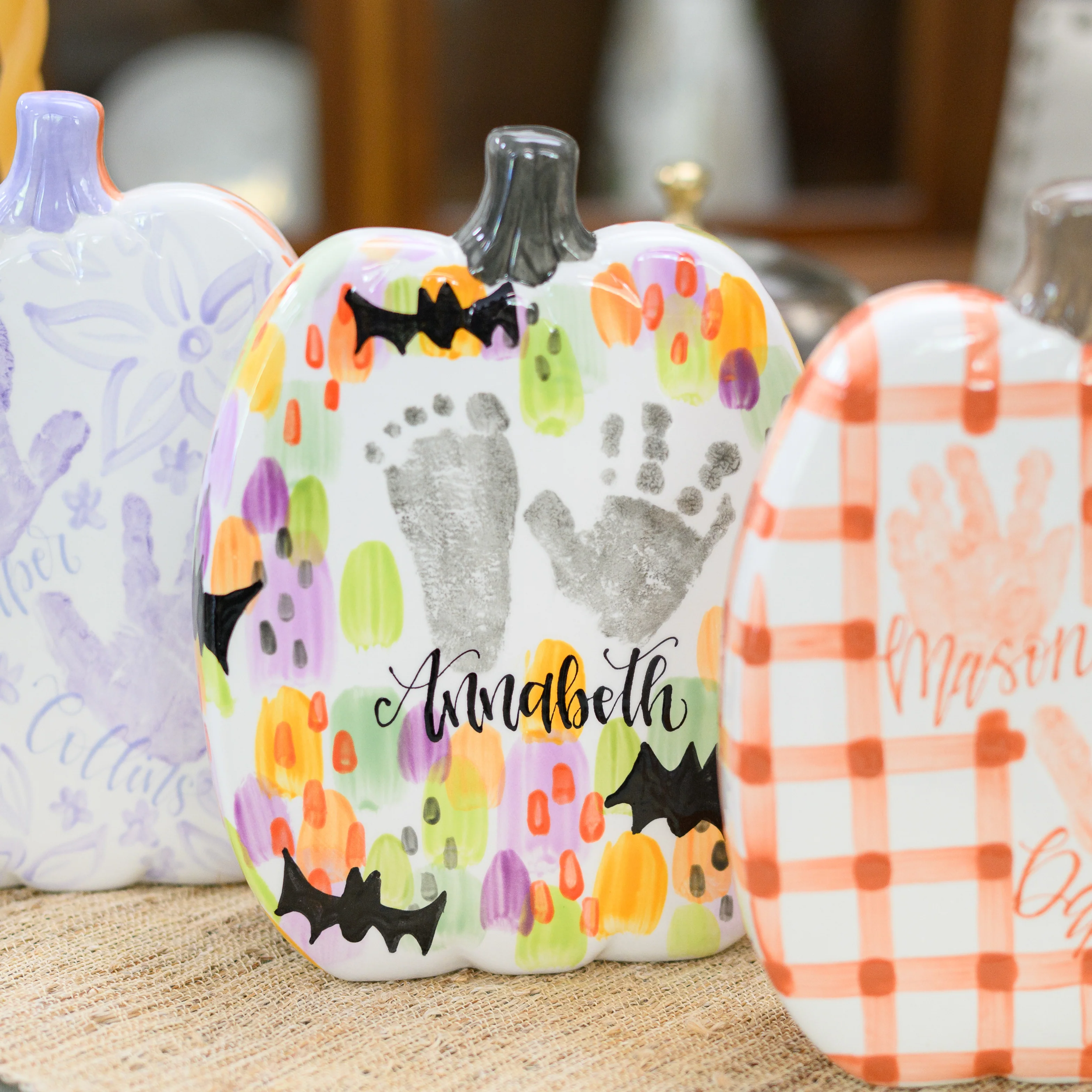 Halloween Brushstrokes Flat Pumpkin