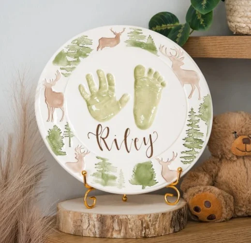 Deer Embossed Clay Plaque